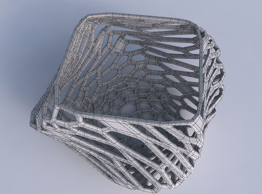 Bowl helix with faceted and twisted organic lattice 3D print model_6