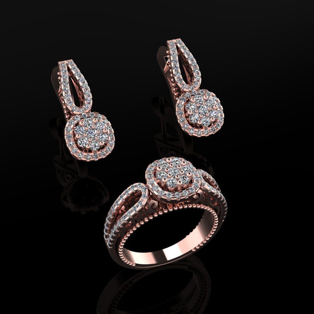 Ring and Earrings 160 3D print model_1