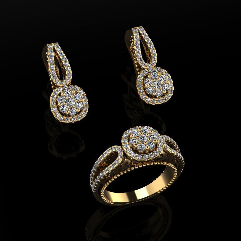 Ring and Earrings 160 3D print model_2