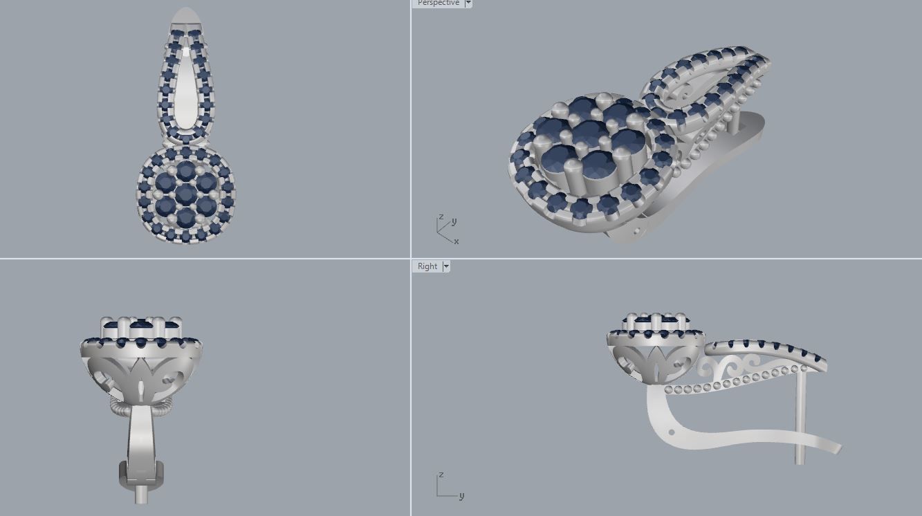 Ring and Earrings 160 3D print model_12