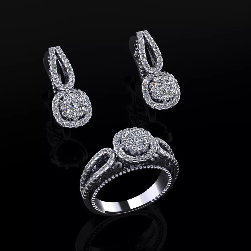 Ring and Earrings 160 3D print model_0