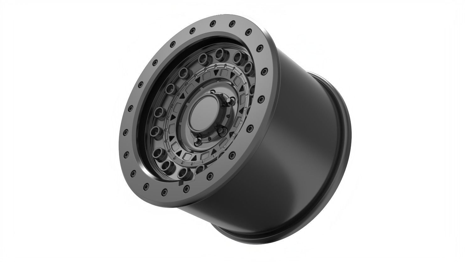 black rhino wheel rim model 3D print model_4