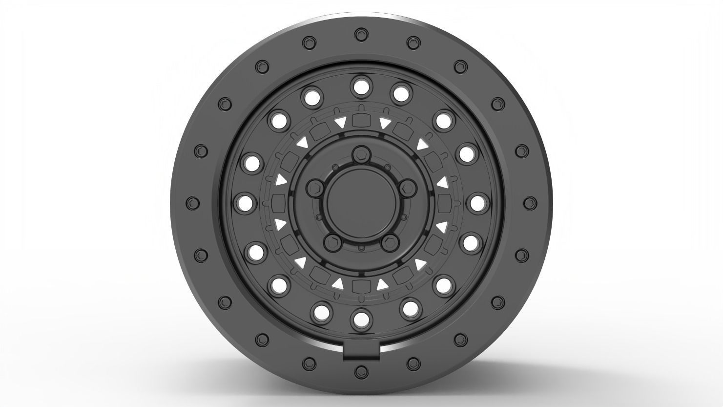black rhino wheel rim model 3D print model_2