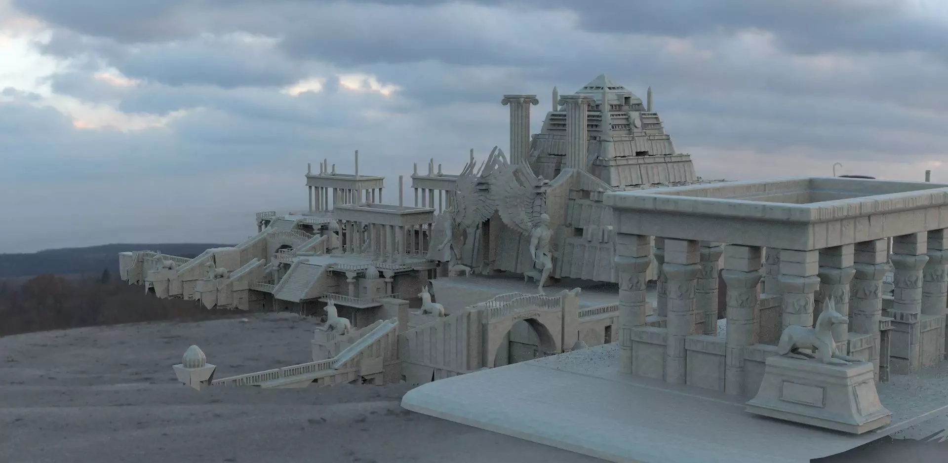 Ancient Egyptian City 3D model_0