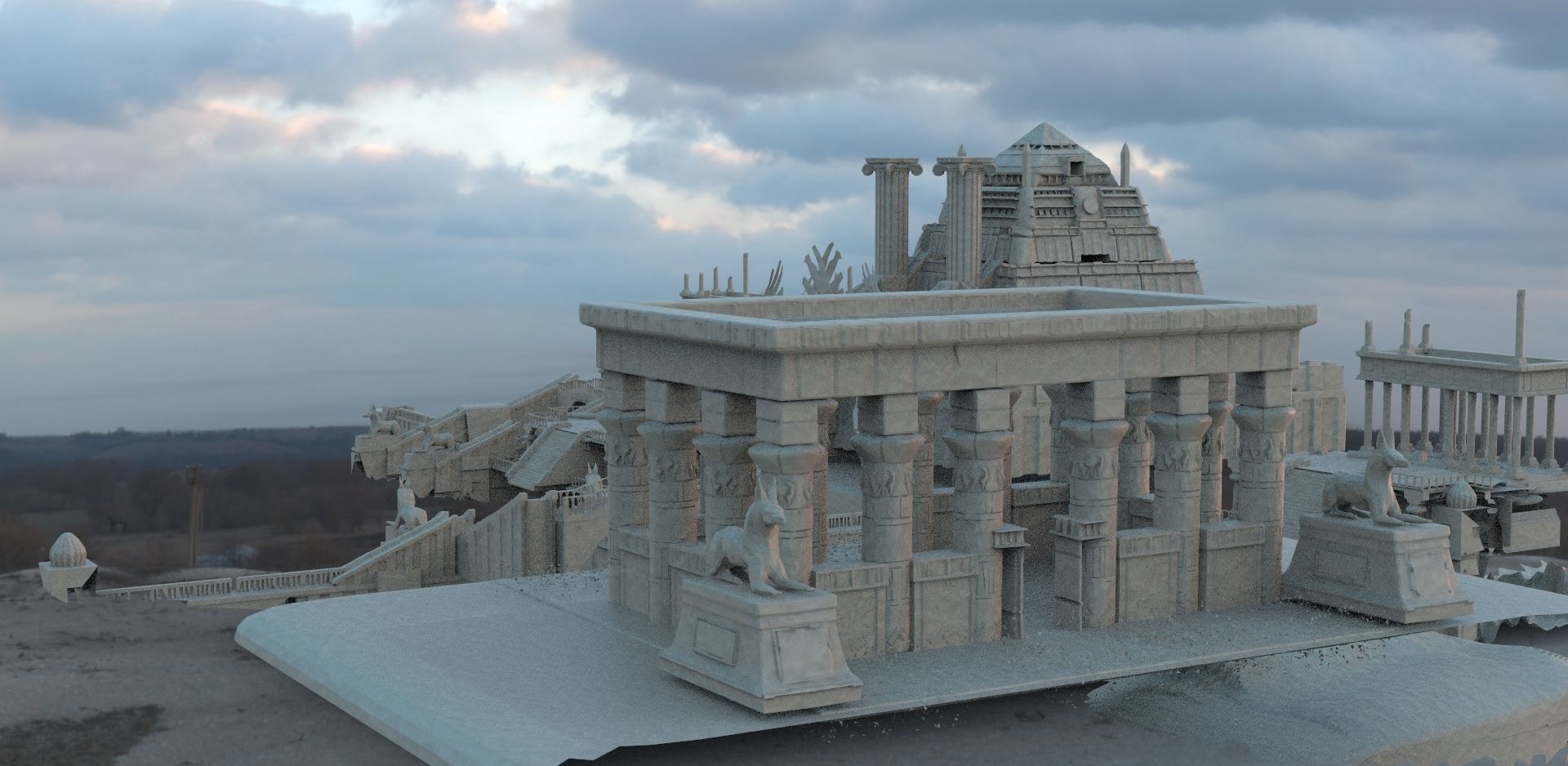 Ancient Egyptian City 3D model_2