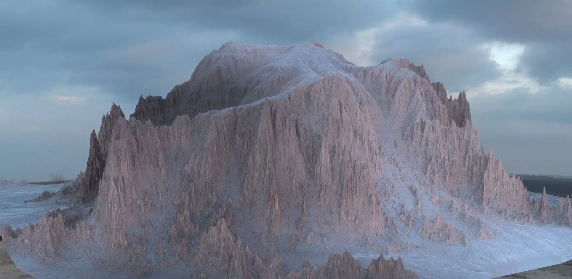 Mountain cliff 3D model_0