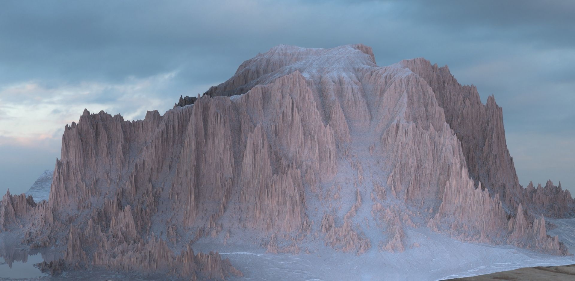 Mountain cliff 3D model_1