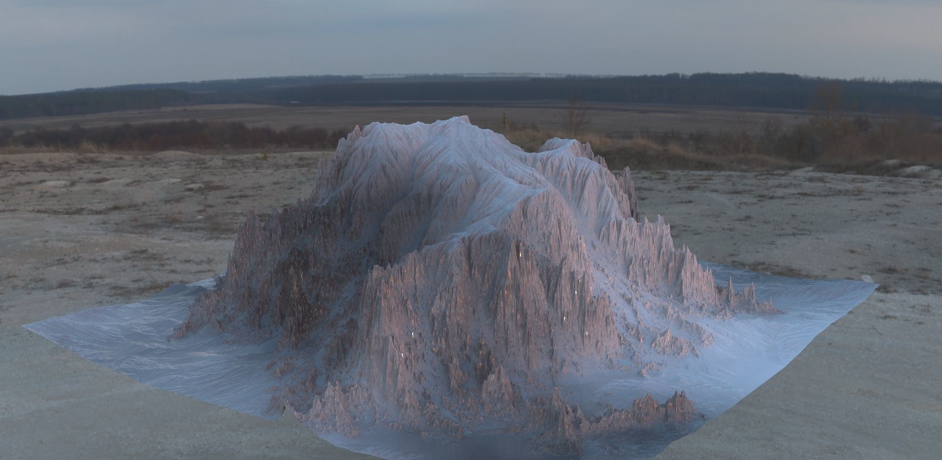 Mountain cliff 3D model_2