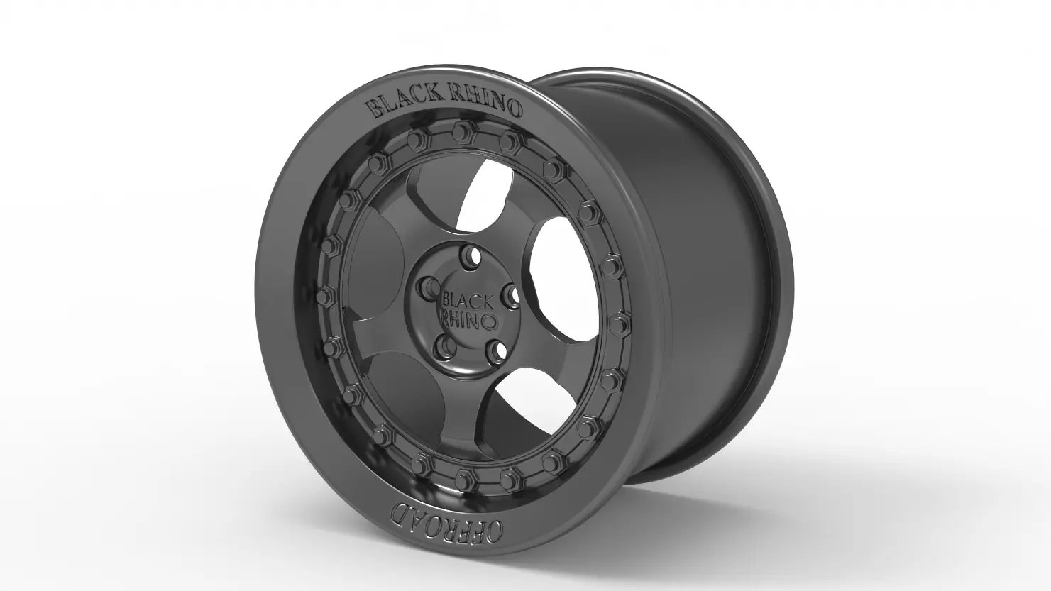 black rhino wheel rim model 3D print model_0