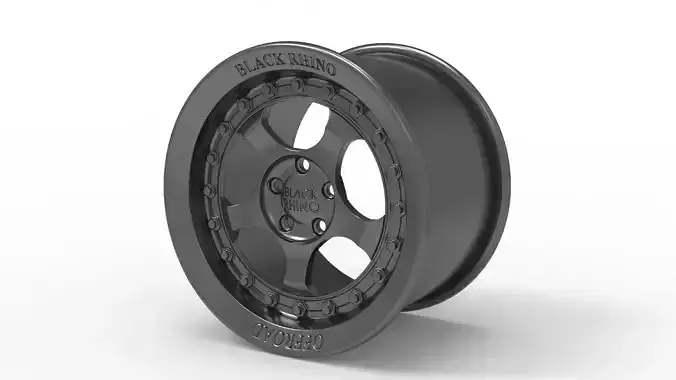 black rhino wheel rim model 3D print model