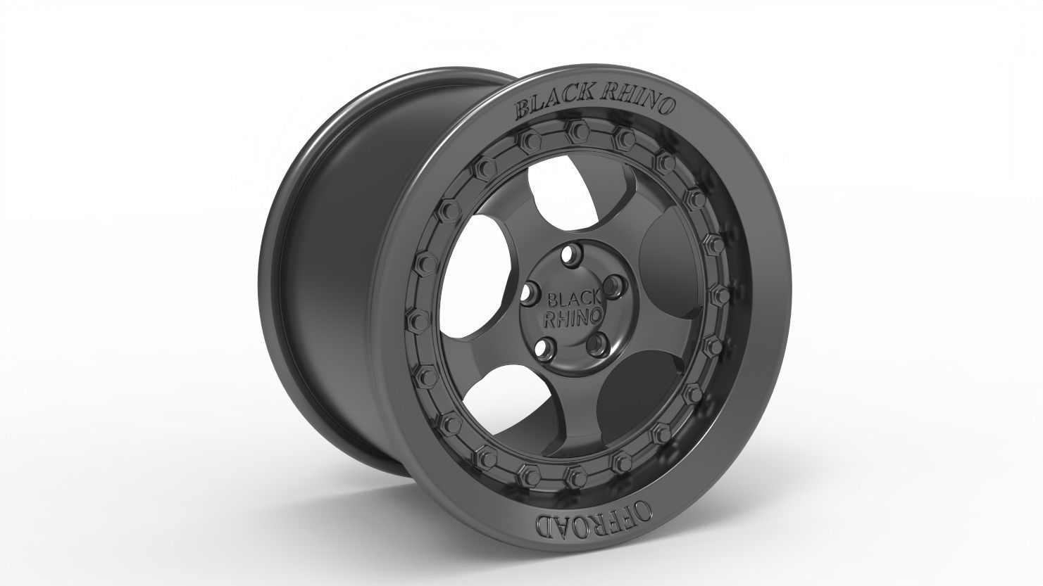 black rhino wheel rim model 3D print model_1