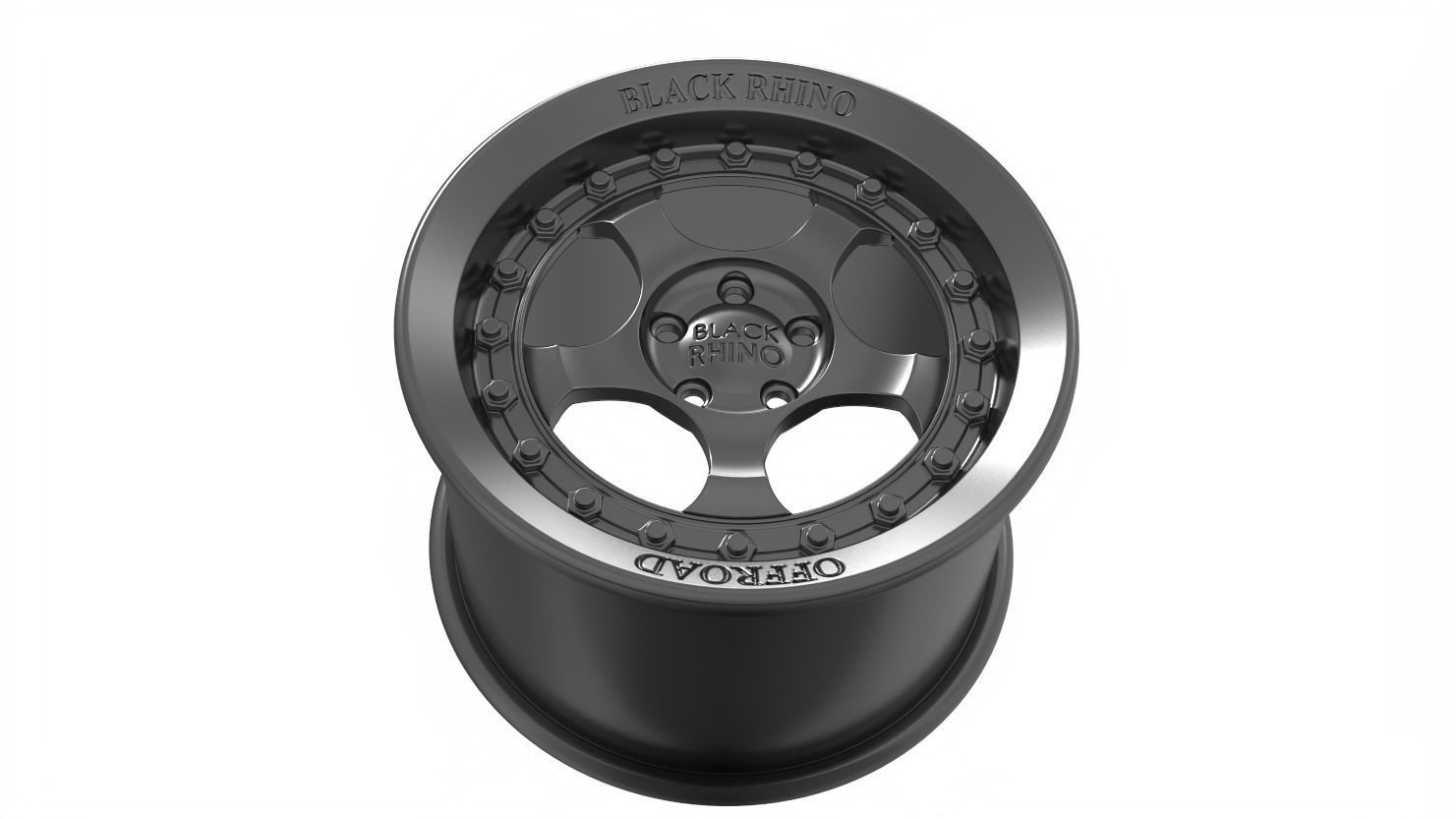 black rhino wheel rim model 3D print model_4