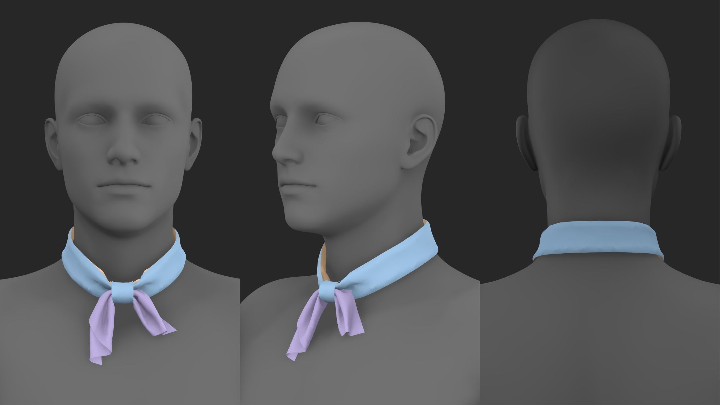 BASIC SCARVES PACK genesis8 highpoly 3D model_16