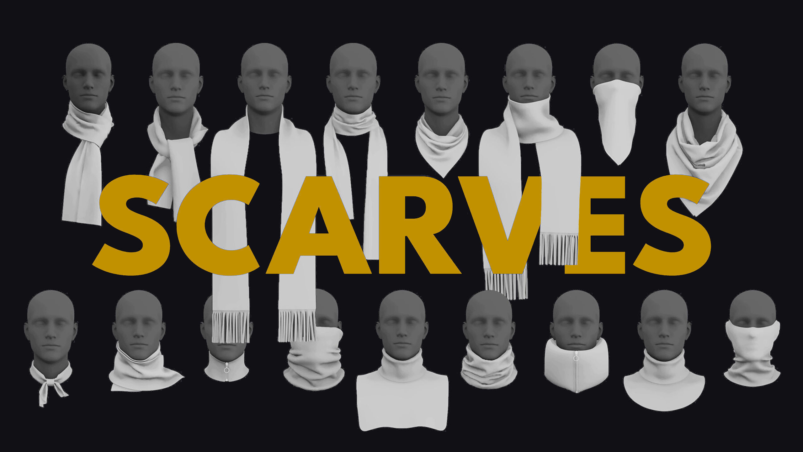 BASIC SCARVES PACK genesis8 highpoly 3D model_1