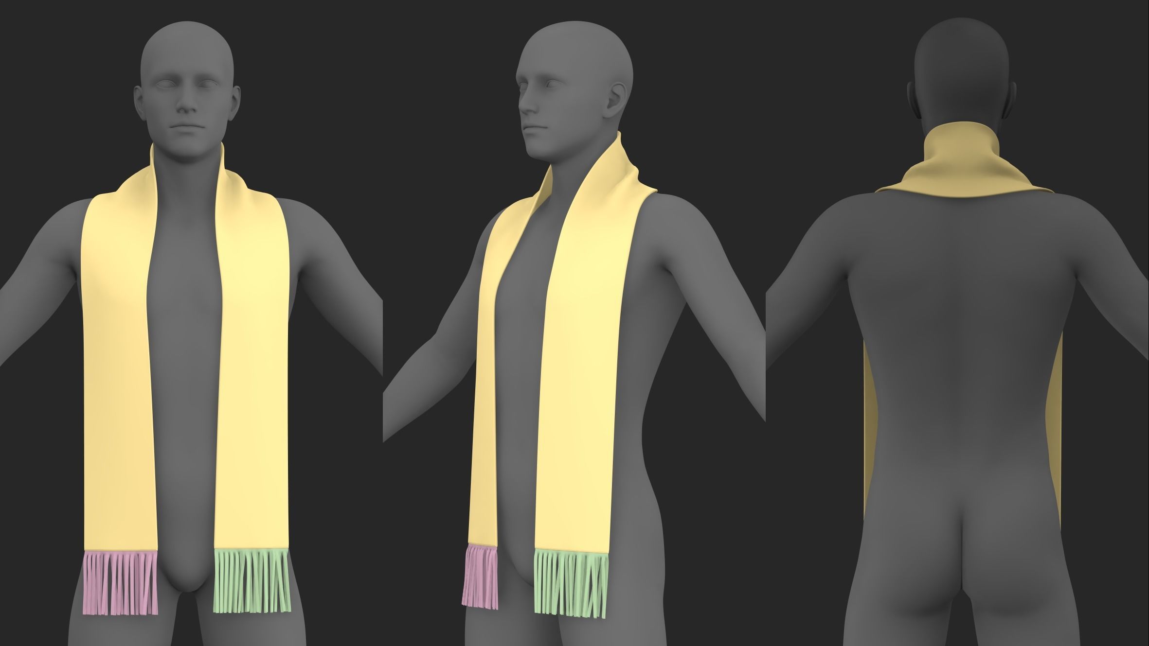BASIC SCARVES PACK genesis8 highpoly 3D model_13