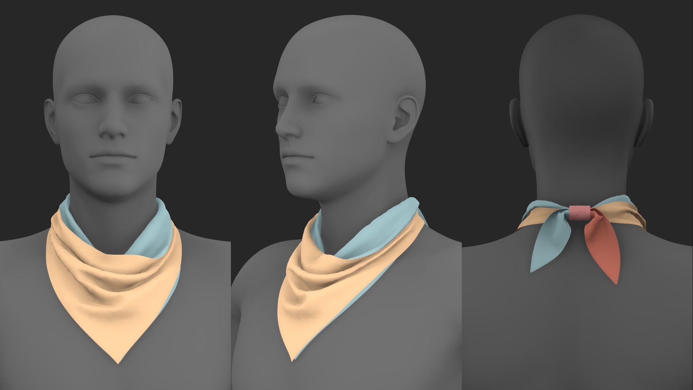 BASIC SCARVES PACK genesis8 highpoly 3D model_12