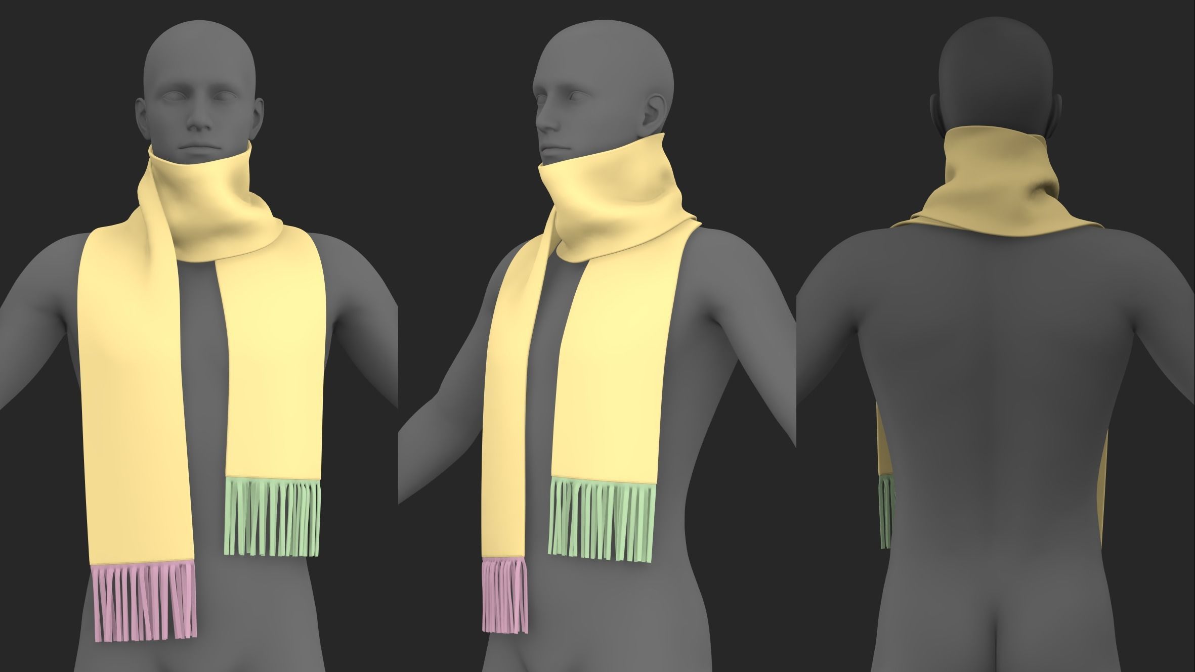 BASIC SCARVES PACK genesis8 highpoly 3D model_2