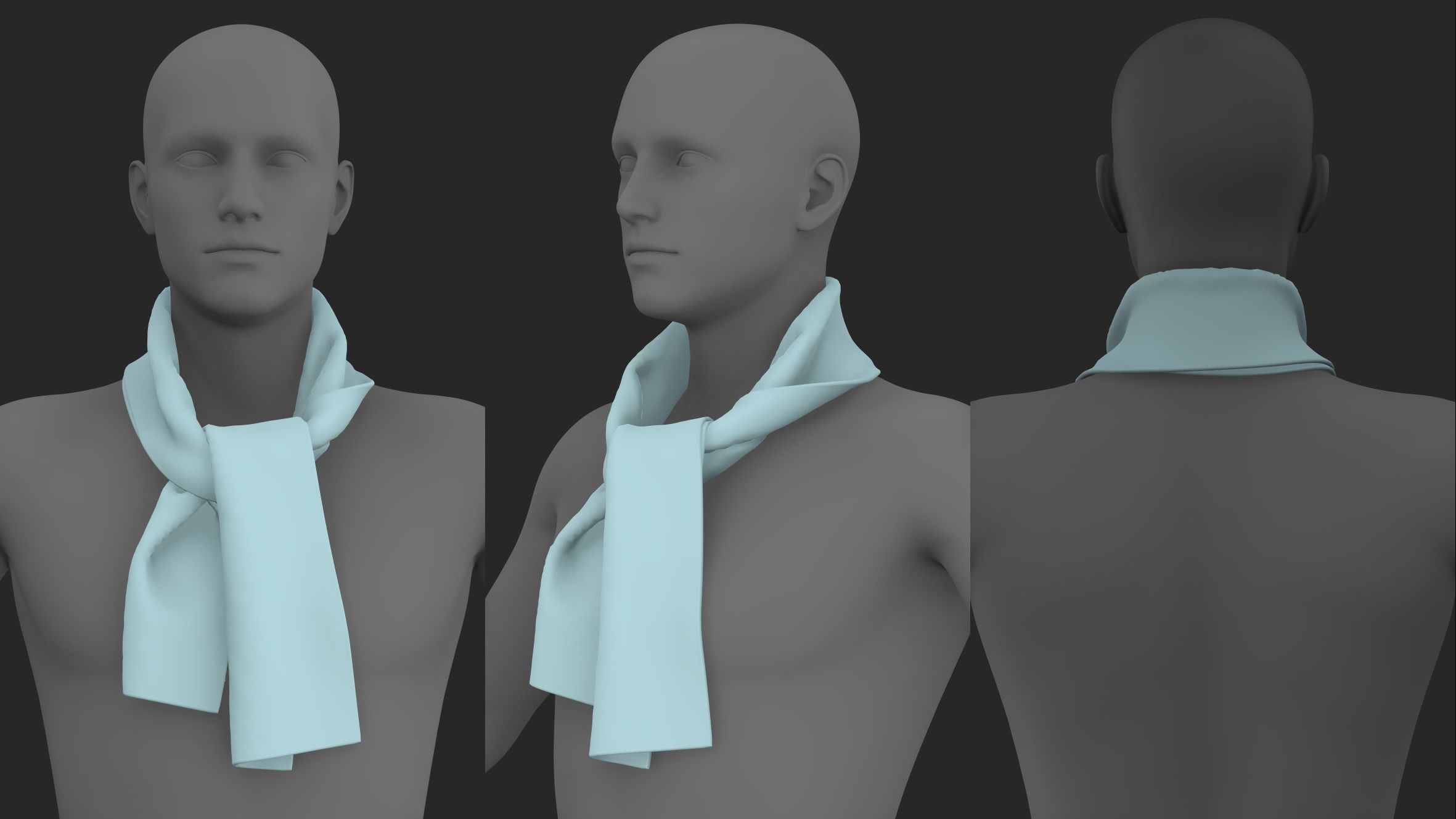 BASIC SCARVES PACK genesis8 highpoly 3D model_4