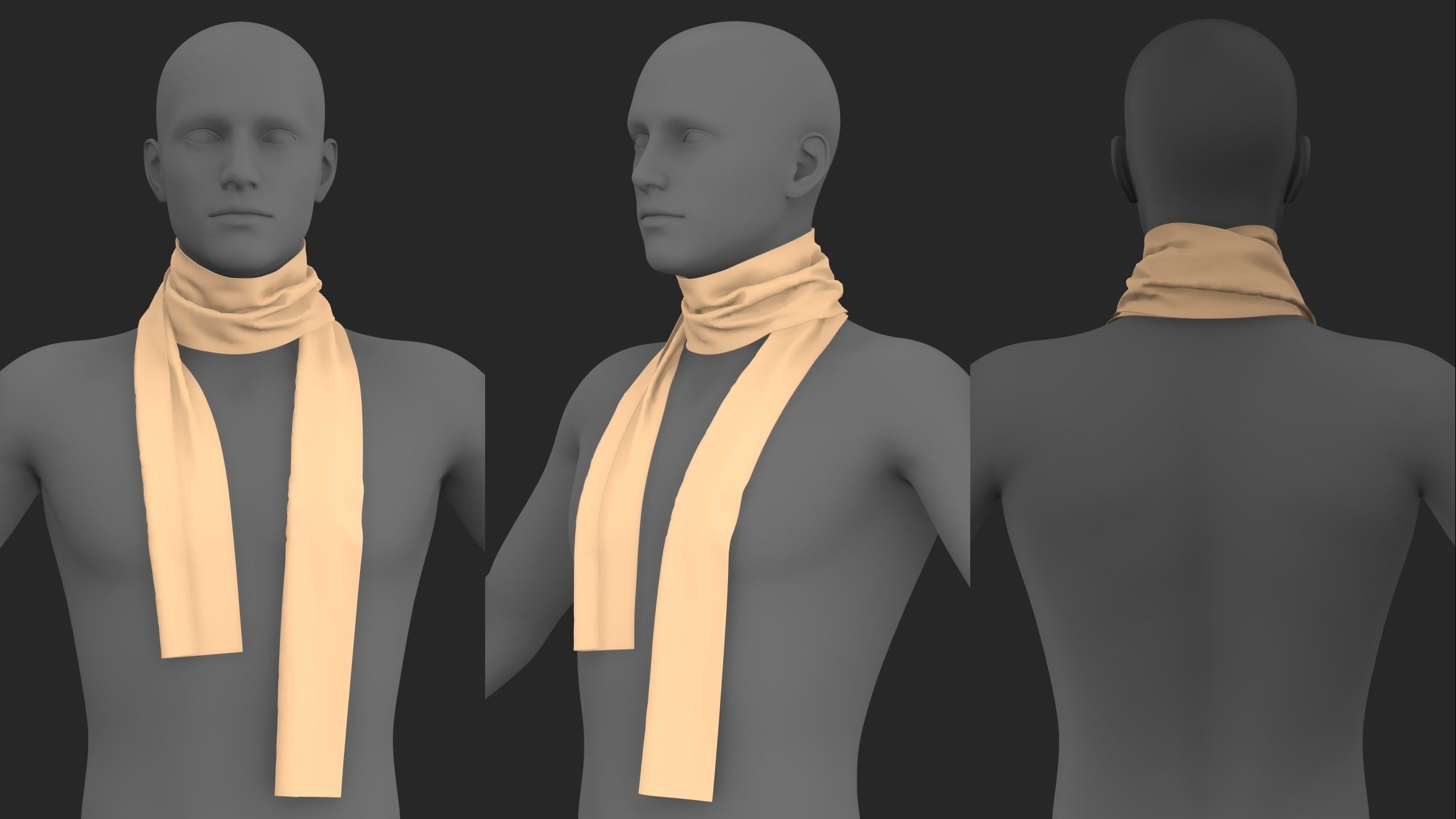 BASIC SCARVES PACK genesis8 highpoly 3D model_9