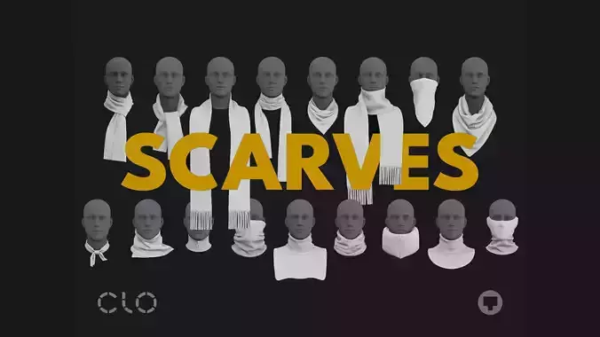 BASIC SCARVES PACK genesis8 highpoly 3D model