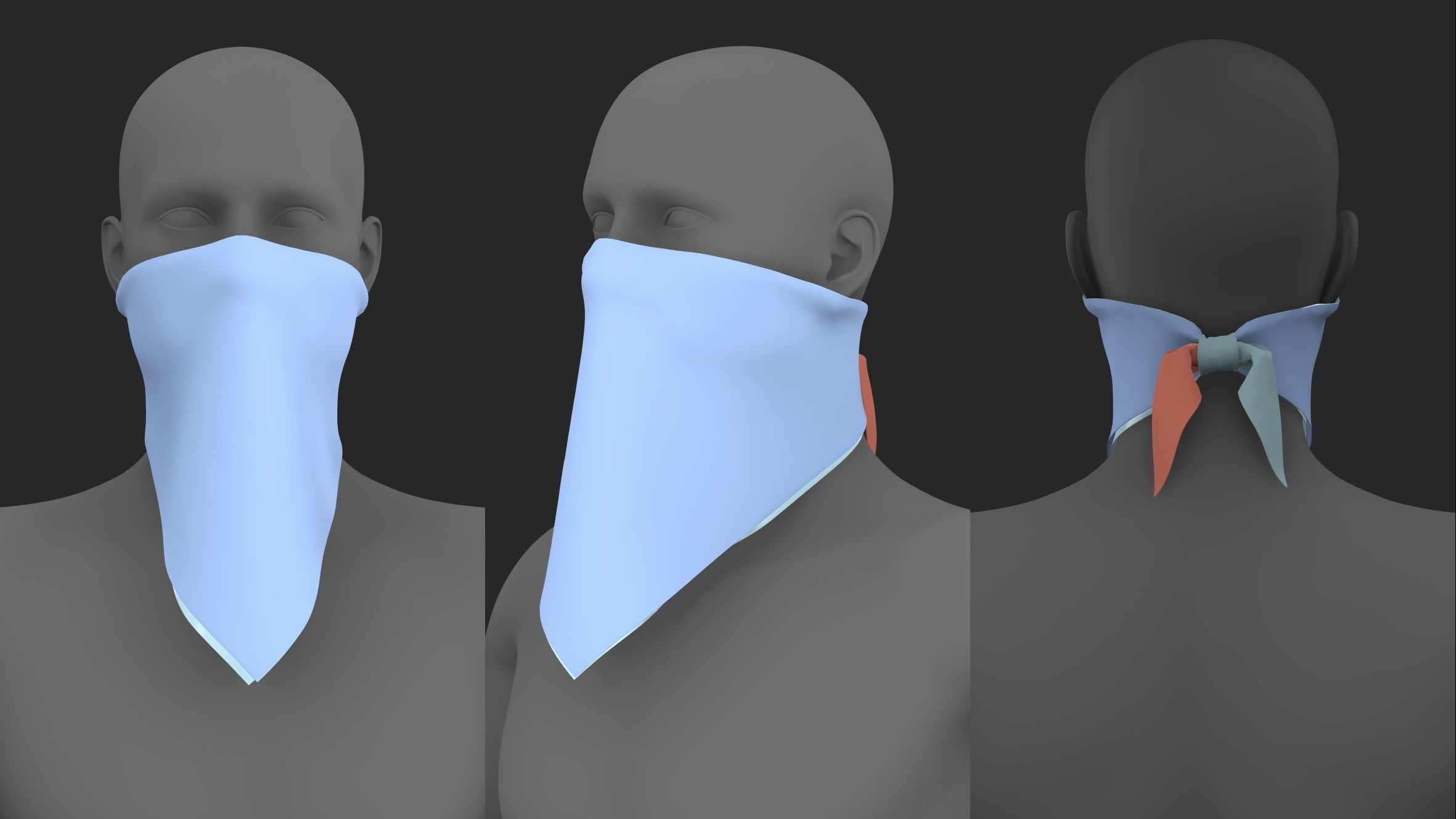BASIC SCARVES PACK genesis8 highpoly 3D model_3