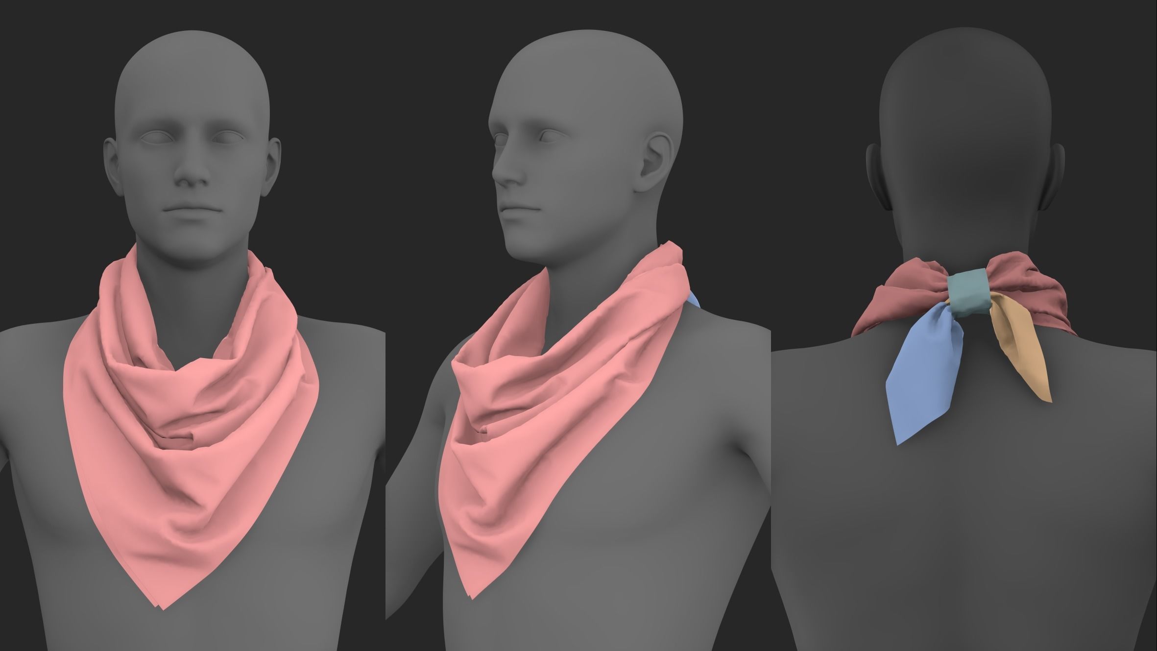 BASIC SCARVES PACK genesis8 highpoly 3D model_6