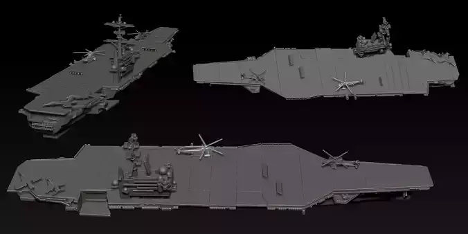 Aircraft Carrier - USS George H W Bush CVN-77 - Nimitz -  3D print model
