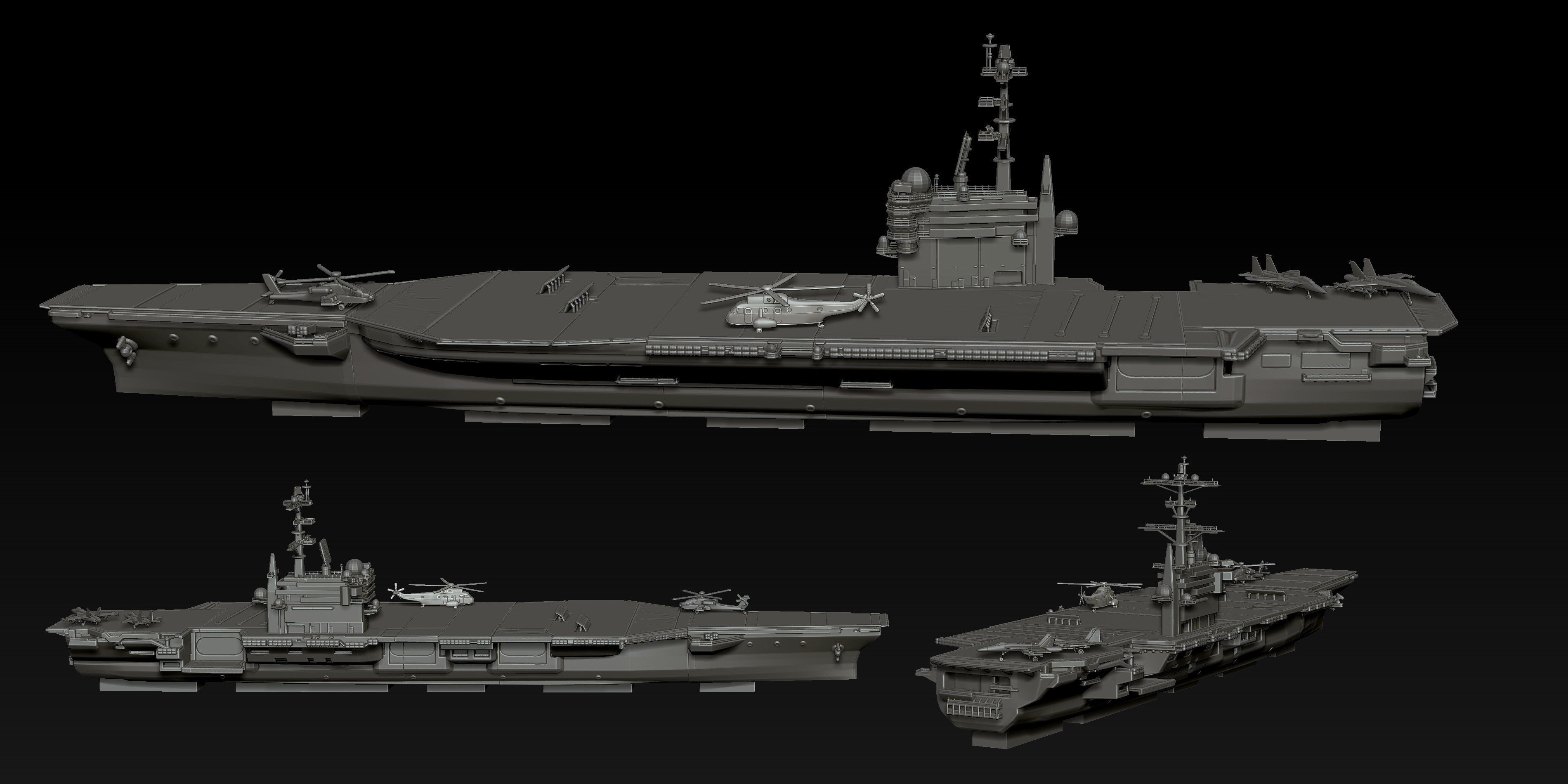 Aircraft Carrier - USS George H W Bush CVN-77 - Nimitz -  3D print model_6