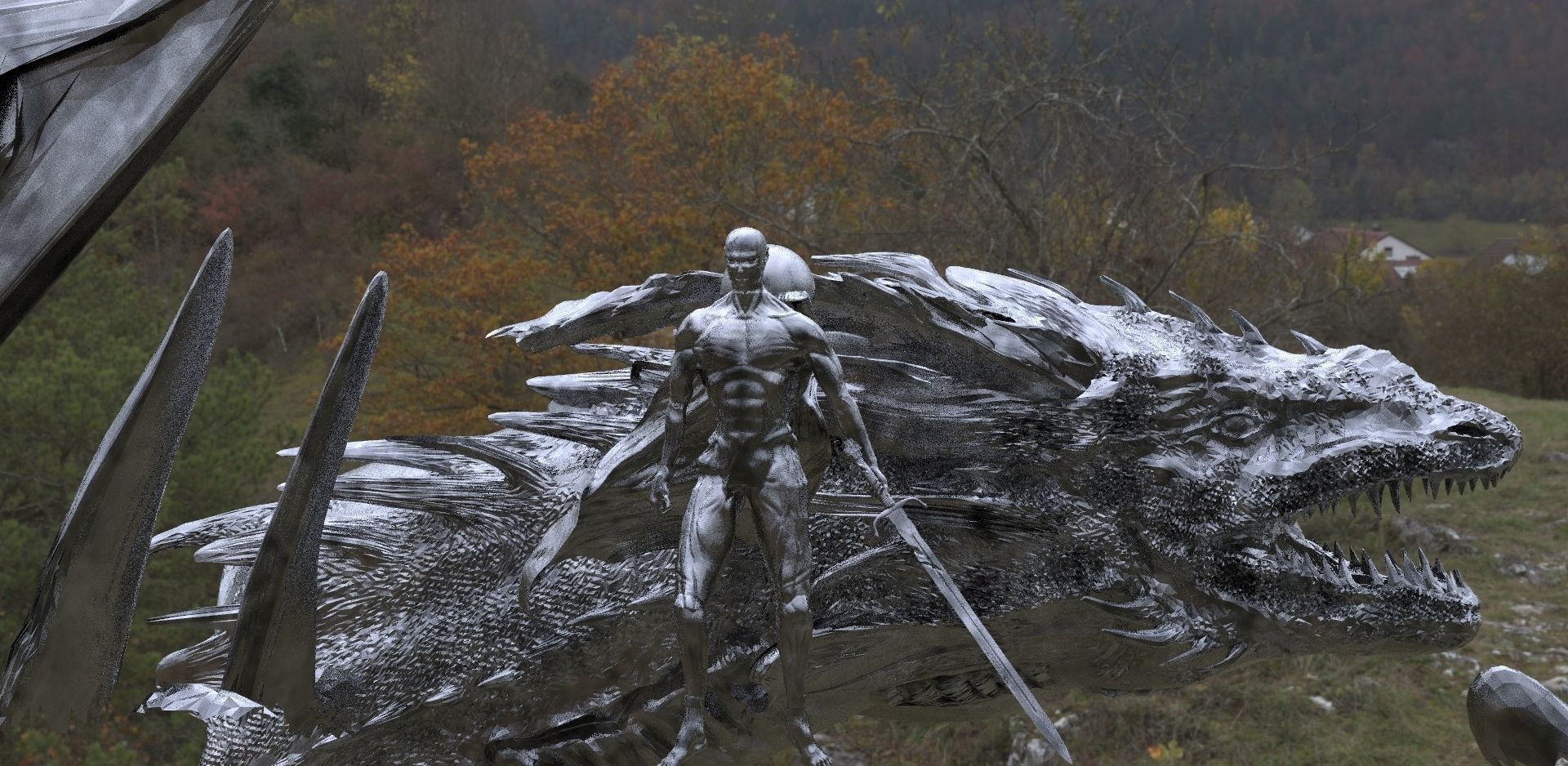 Man of Steel with Dragon 3D model_3