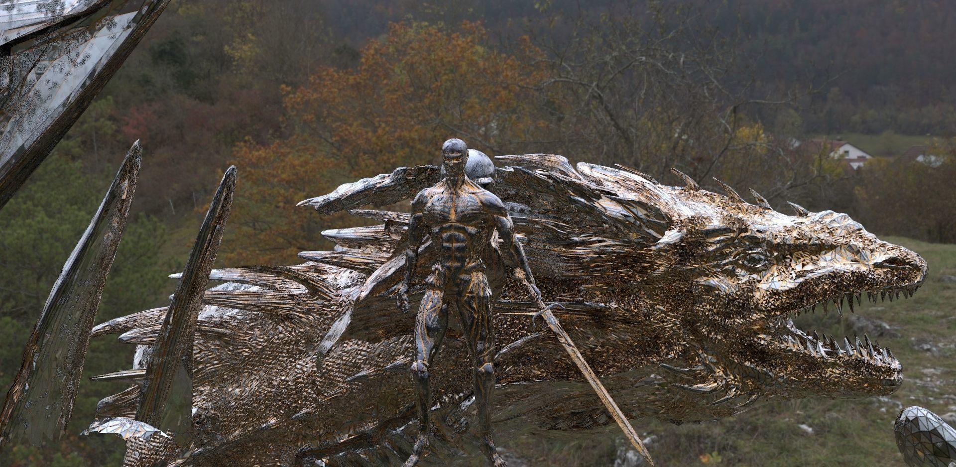 Man of Steel with Dragon 3D model_2