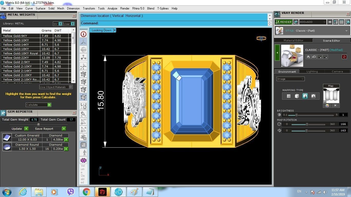Elegant Emerald Diamond Pendant Jewelry for Women 403 3D print model_5