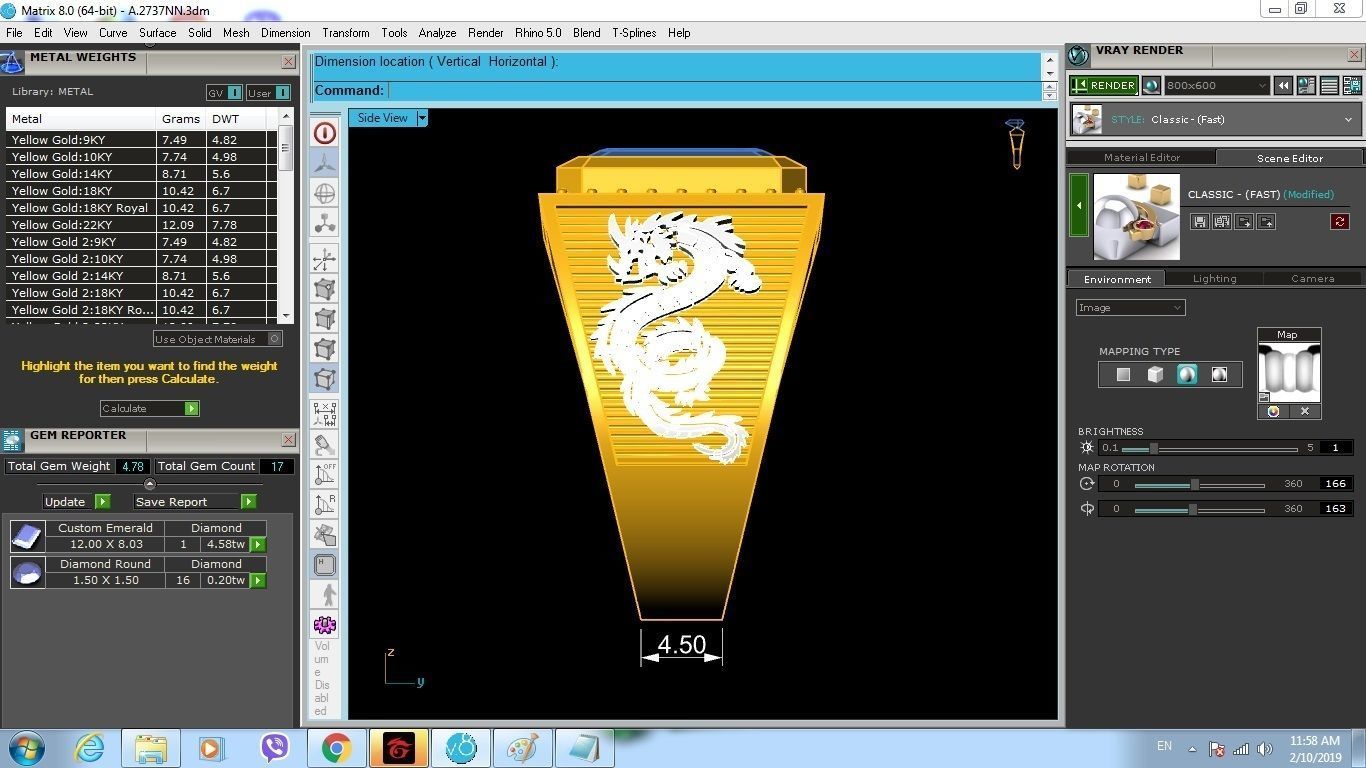 Elegant Emerald Diamond Pendant Jewelry for Women 403 3D print model_6