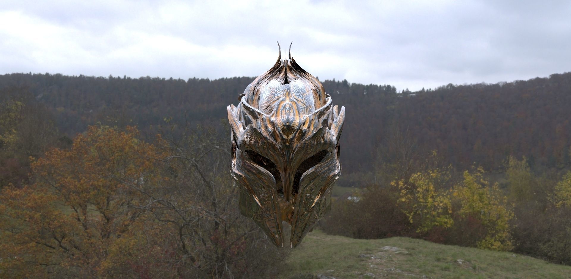 Fantasy Helmet 3D model_1