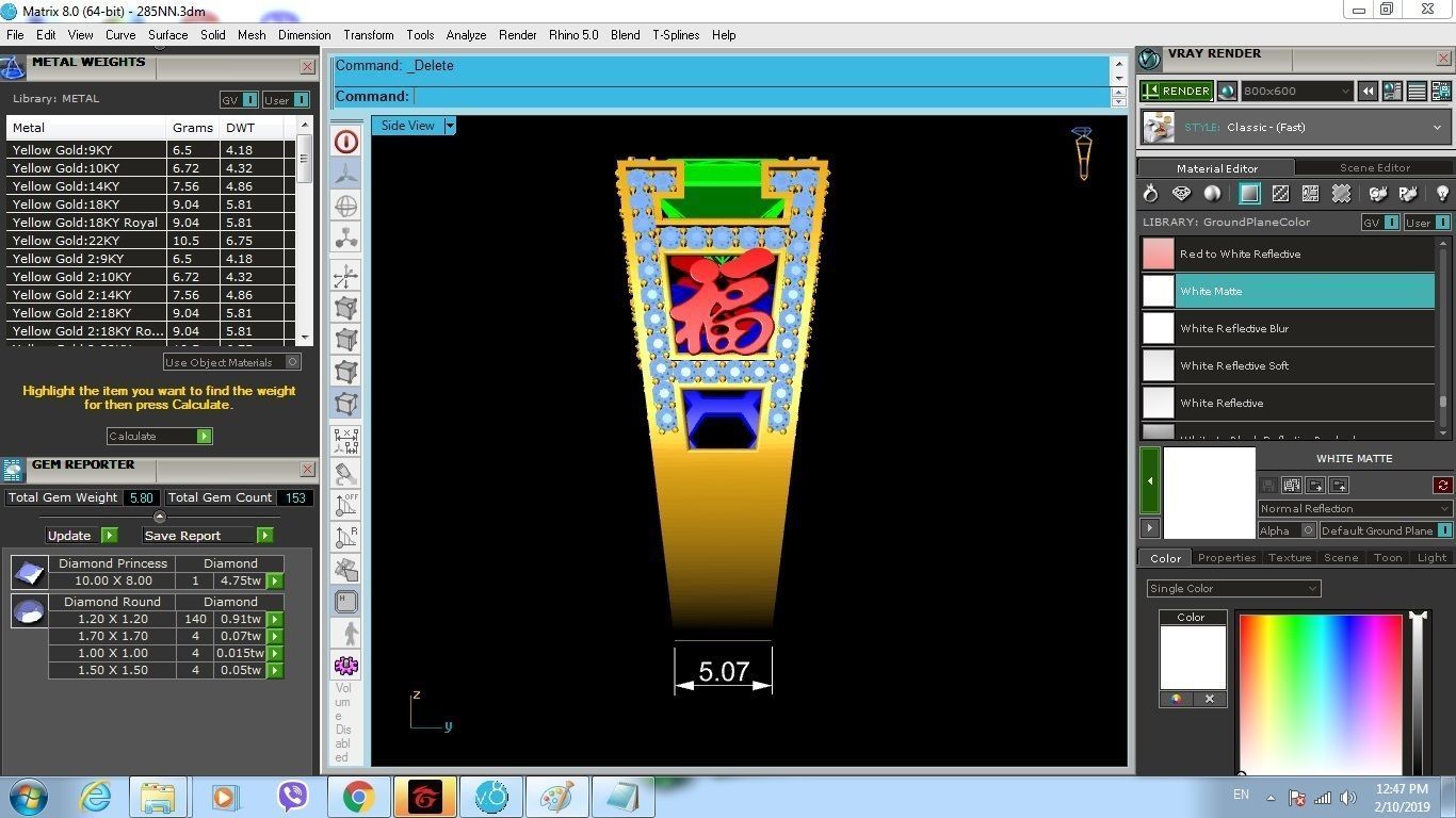 Luxury Emerald Diamond Ring for Men  406 3D print model_10