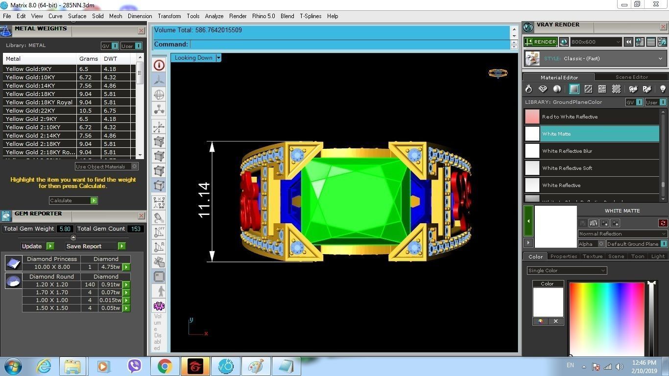 Luxury Emerald Diamond Ring for Men  406 3D print model_9