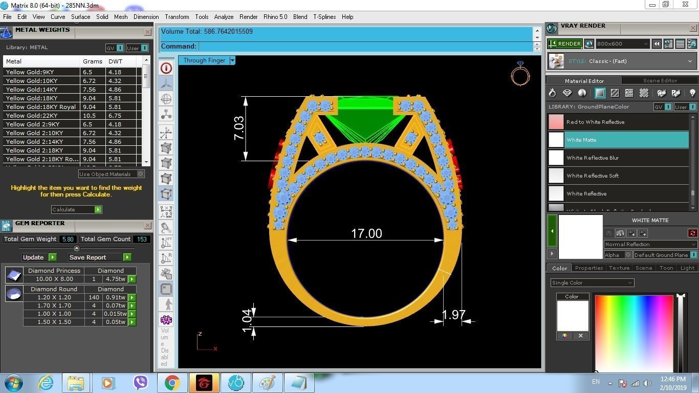 Luxury Emerald Diamond Ring for Men  406 3D print model_8