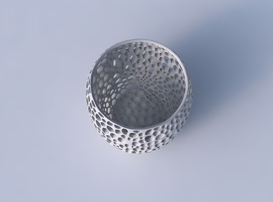 Bowl cylindrical with organic lattice and twisted thickness 3D print model_2