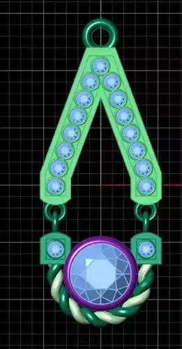 Pendant necklace with crystals