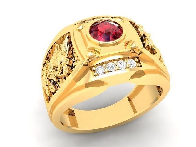 LUXURY DIAMOND RING with dragon FOR MEN 408 3D print model