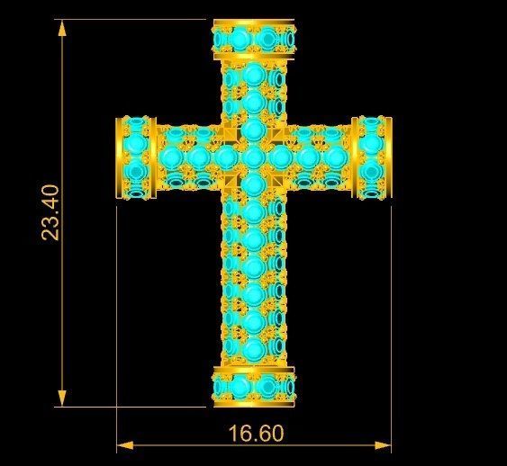 Diamond Cross Pendant Jewelry Design for Men and Women 409 3D print model_7