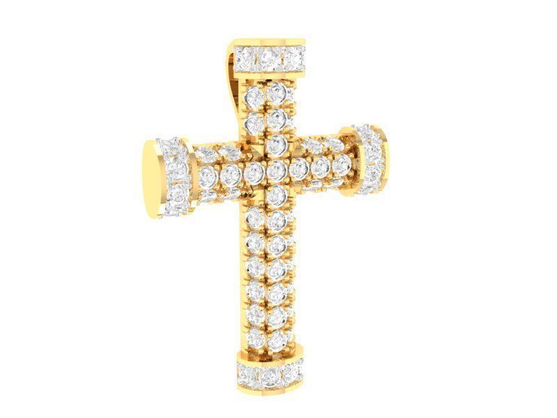 Diamond Cross Pendant Jewelry Design for Men and Women 409 3D print model_6