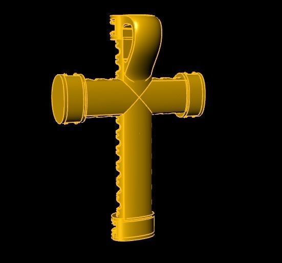 Diamond Cross Pendant Jewelry Design for Men and Women 409 3D print model_3