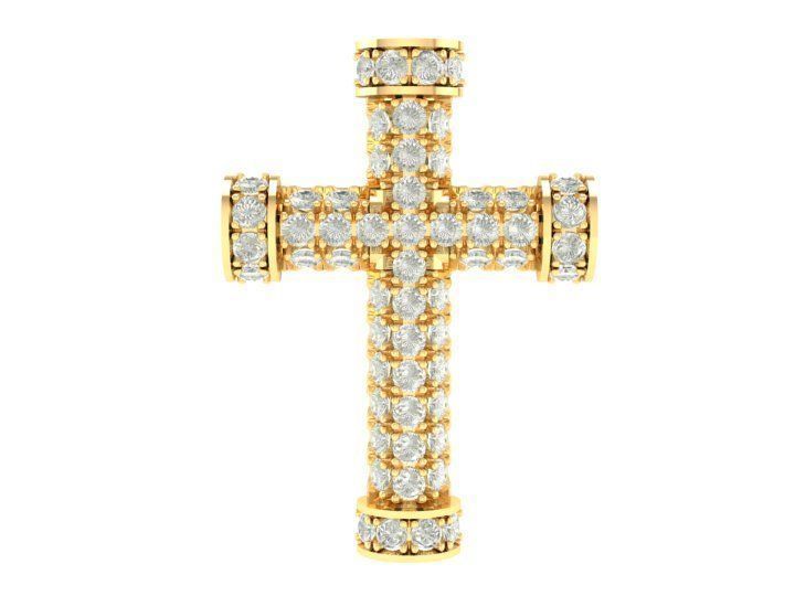 Diamond Cross Pendant Jewelry Design for Men and Women 409 3D print model_4