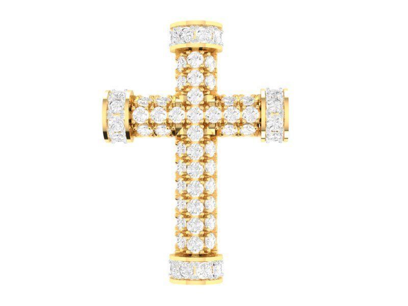 Diamond Cross Pendant Jewelry Design for Men and Women 409 3D print model_5