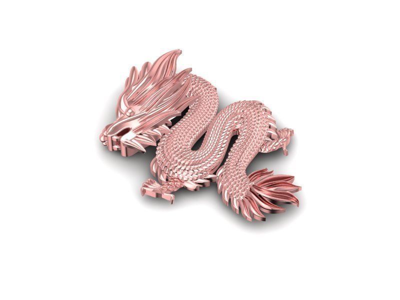 Chinese Dragon Pendant Jewelry for Men 415 3D print model_6
