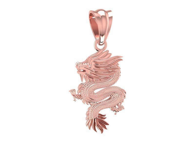 Chinese Dragon Pendant Jewelry for Men 415 3D print model_2