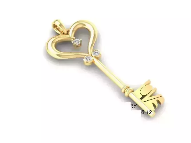 Elegant Heart Key Pendant Jewelry  417