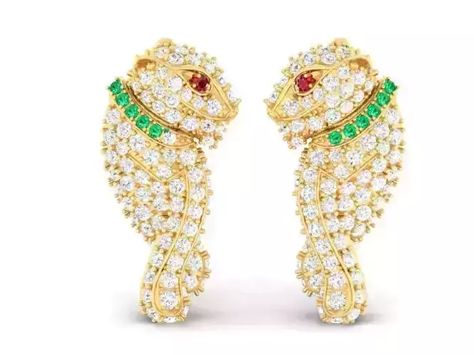 Asian Dragon Luxury Pave Stone Earrings  2021