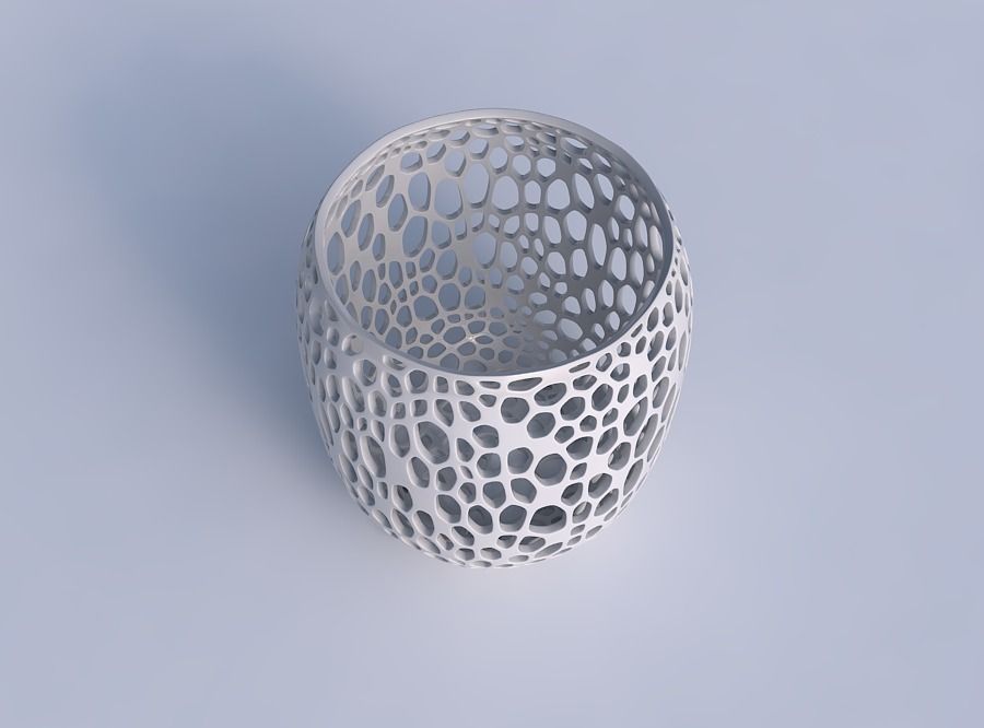 Bowl cylindrical with fine organic lattice 3D print model_1