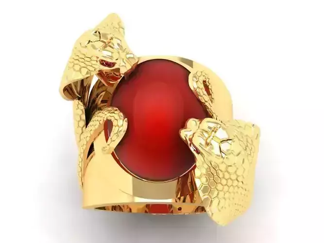 croba ring with oval ruby for men 430 snake ring
